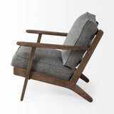31" Gray And Brown Fabric Lounge Chair - Homeroots