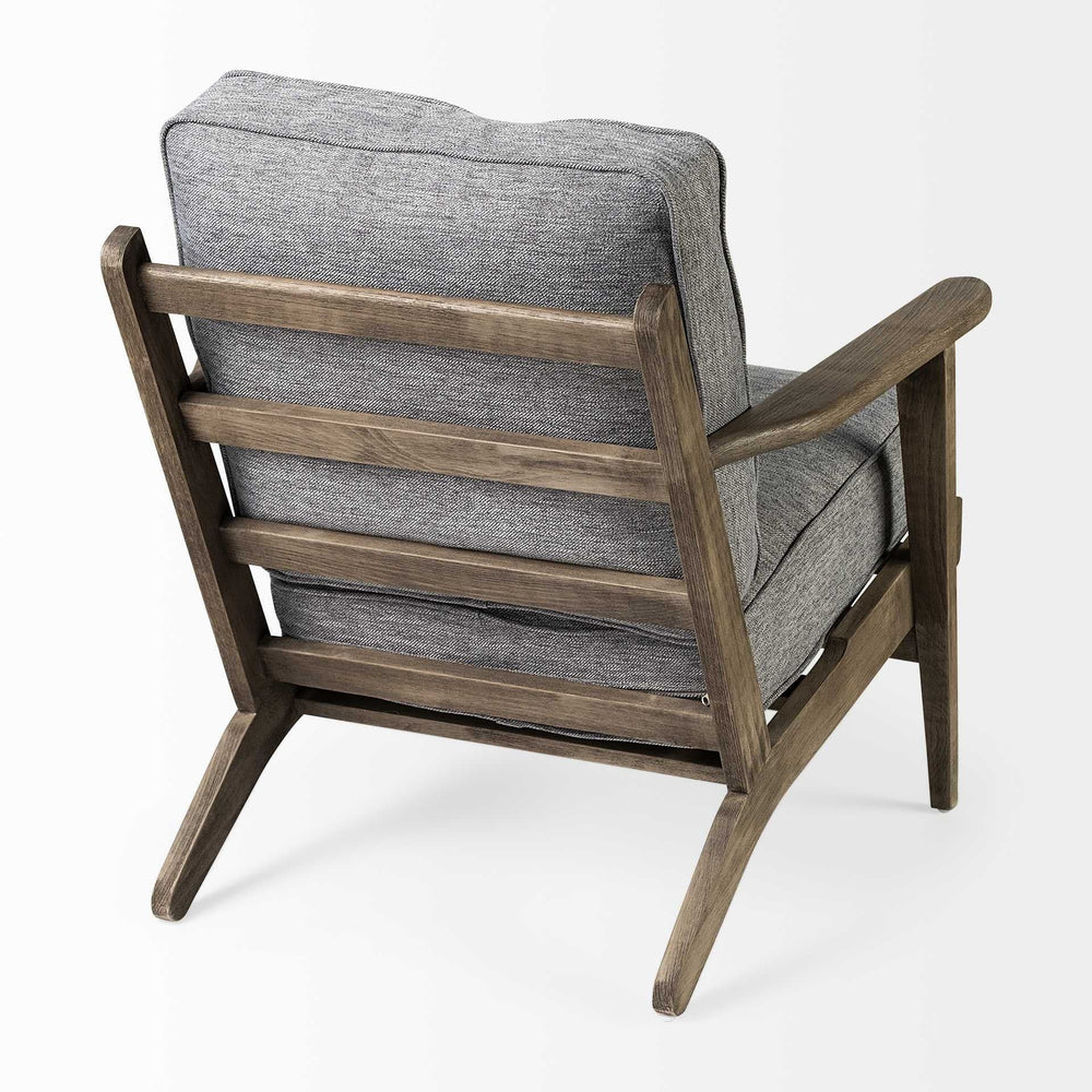 31" Gray And Brown Fabric Lounge Chair - Homeroots