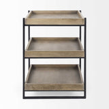 26" Brown Solid Wood Square End Table With Two Shelves - Homeroots - Flyclothing LLC