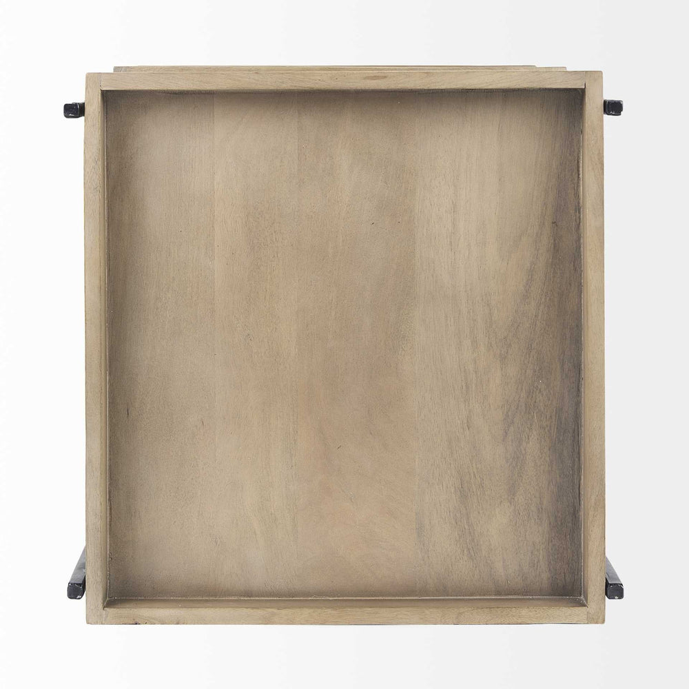 26" Brown Solid Wood Square End Table With Two Shelves - Homeroots - Flyclothing LLC