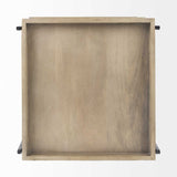 26" Brown Solid Wood Square End Table With Two Shelves - Homeroots - Flyclothing LLC