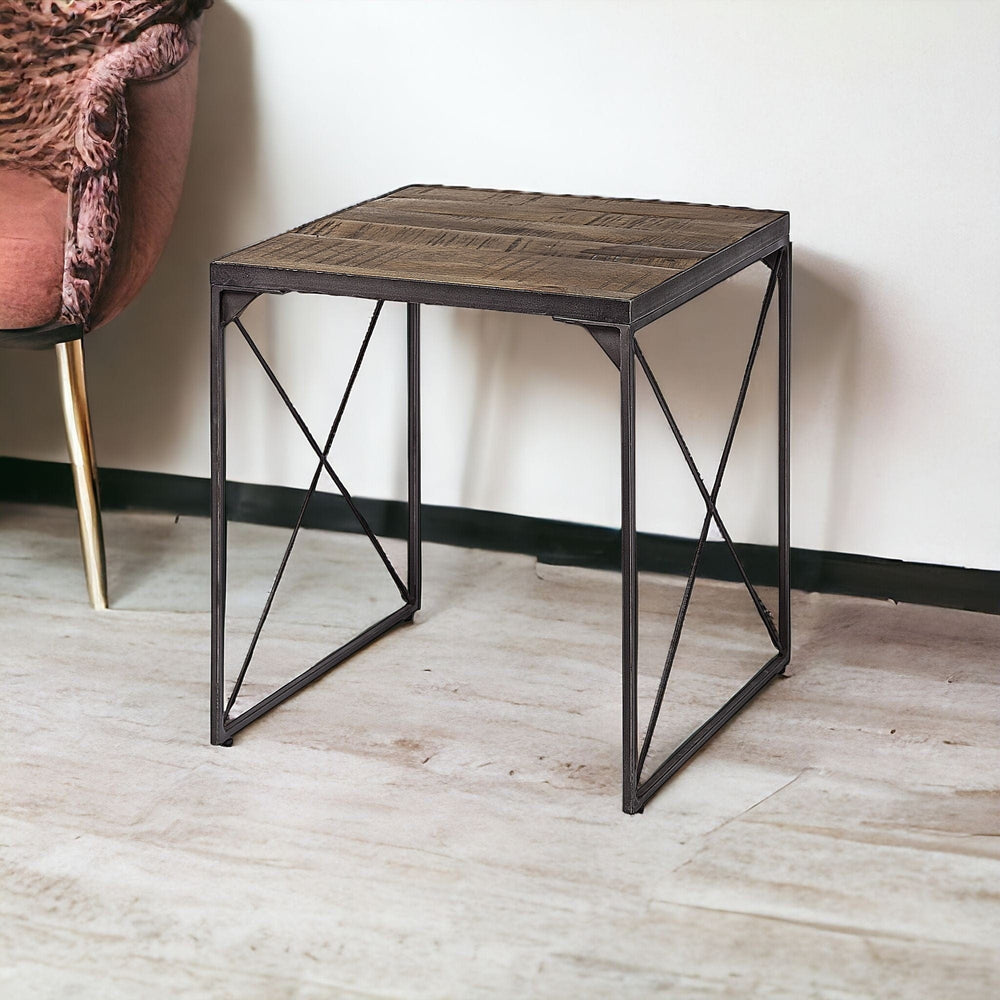 23" Brown Solid Wood Square End Table - Homeroots - Flyclothing LLC