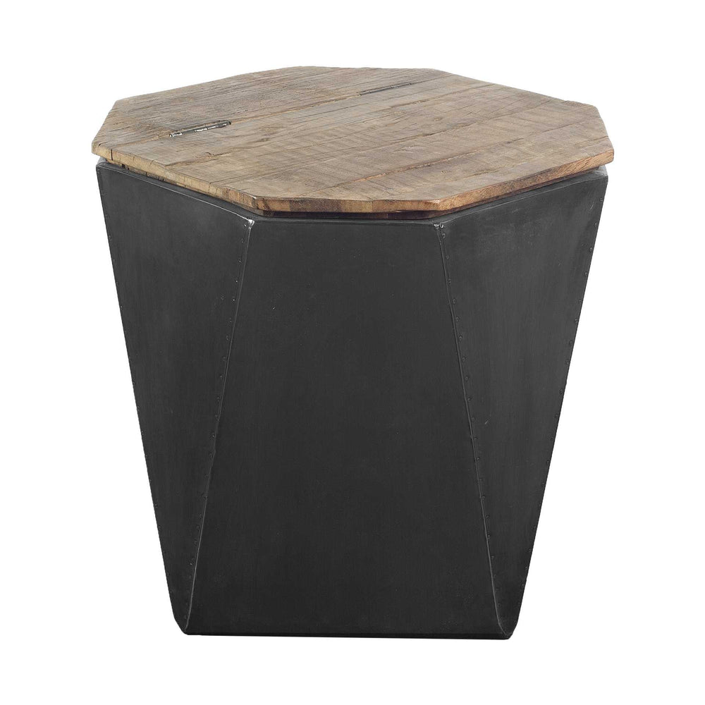 21" Black Solid Wood End Table - Homeroots - Flyclothing LLC