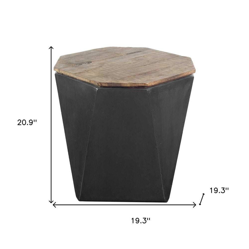 21" Black Solid Wood End Table - Homeroots - Flyclothing LLC