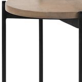 24" Brown And White Glass Round End Table - Homeroots - Flyclothing LLC