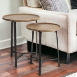 24" Brown Solid Wood Round End Table - Homeroots - Flyclothing LLC