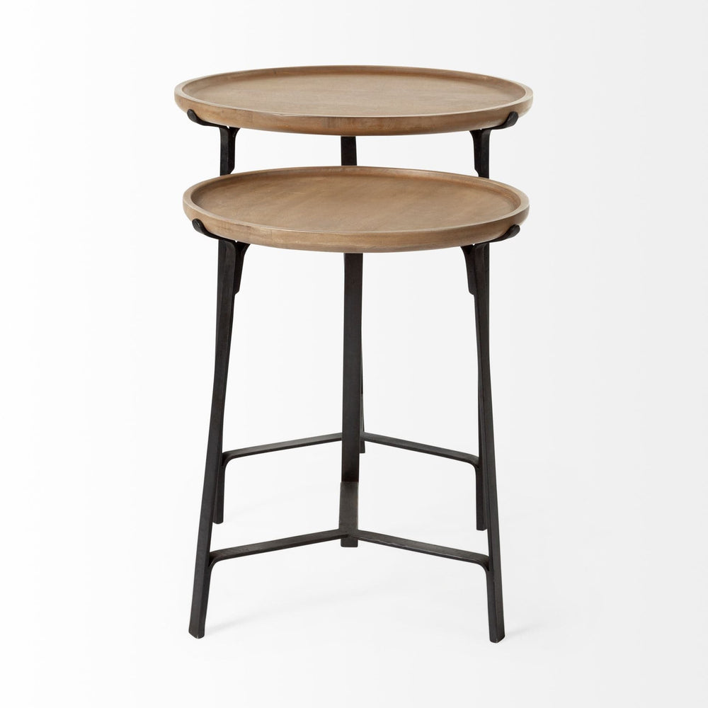 24" Brown Solid Wood Round End Table - Homeroots - Flyclothing LLC