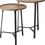 24" Brown Solid Wood Round End Table - Homeroots - Flyclothing LLC