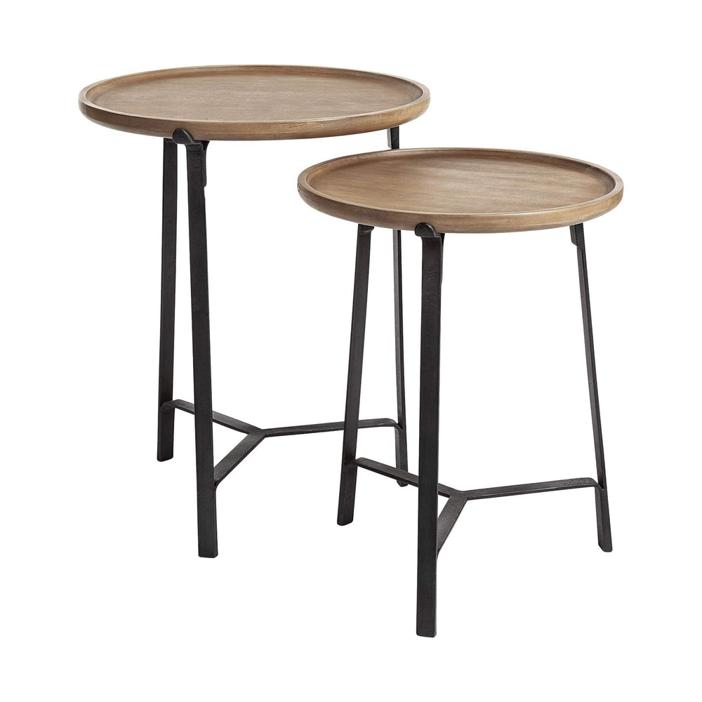 24" Brown Solid Wood Round End Table - Homeroots - Flyclothing LLC