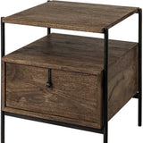 24" Brown Solid Wood Square End Table - Homeroots - Flyclothing LLC