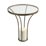 24" Black And White Glass Round End Table - Homeroots - Flyclothing LLC