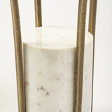 24" Black And White Glass Round End Table - Homeroots - Flyclothing LLC