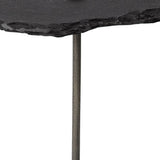 24" Slate Gray And Black Stone End Table - Homeroots