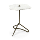 23" Gold And White Marble End Table - Homeroots