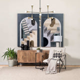 Brown Wood Round Top Accent Table With Black Iron Base - Homeroots - Flyclothing LLC