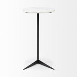 27" Black And White Marble Round End Table - Homeroots