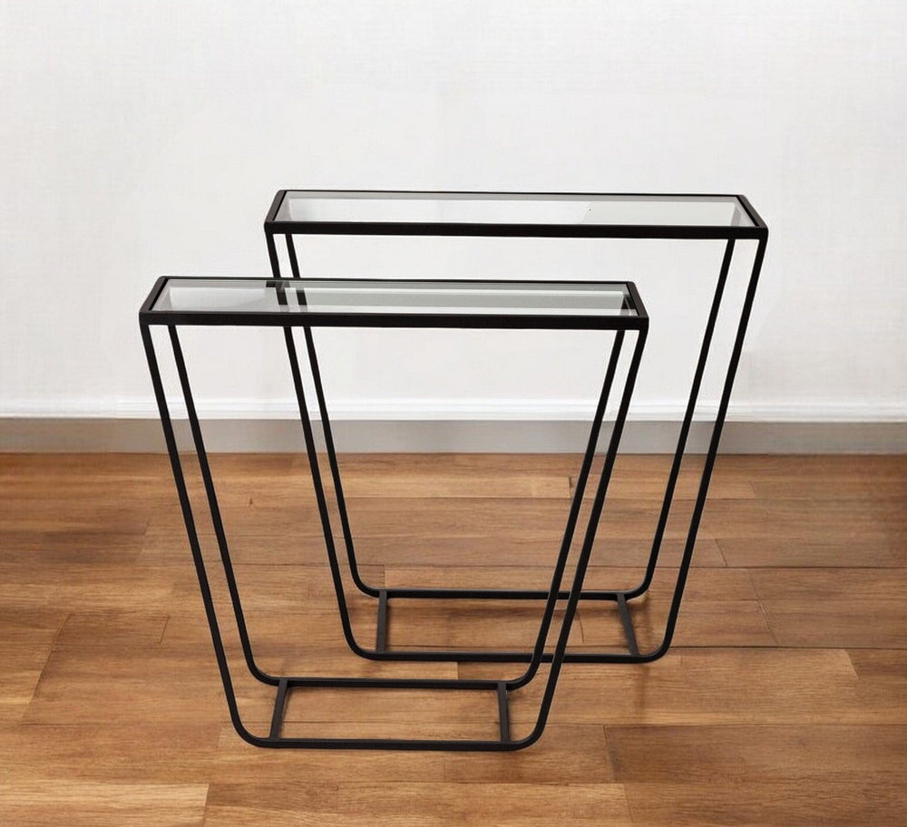10" Clear Glass Frame Console Table - Homeroots - Flyclothing LLC