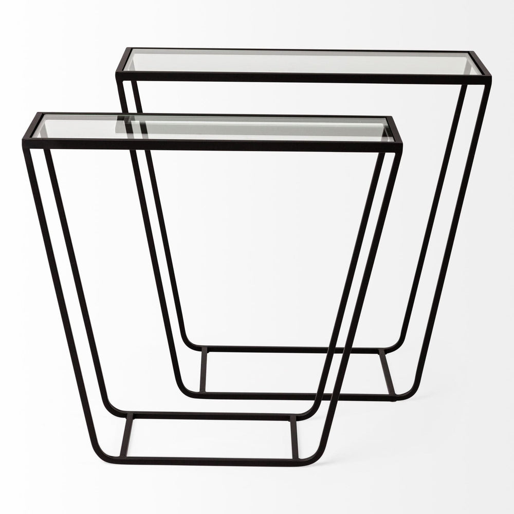 10" Clear Glass Frame Console Table - Homeroots - Flyclothing LLC