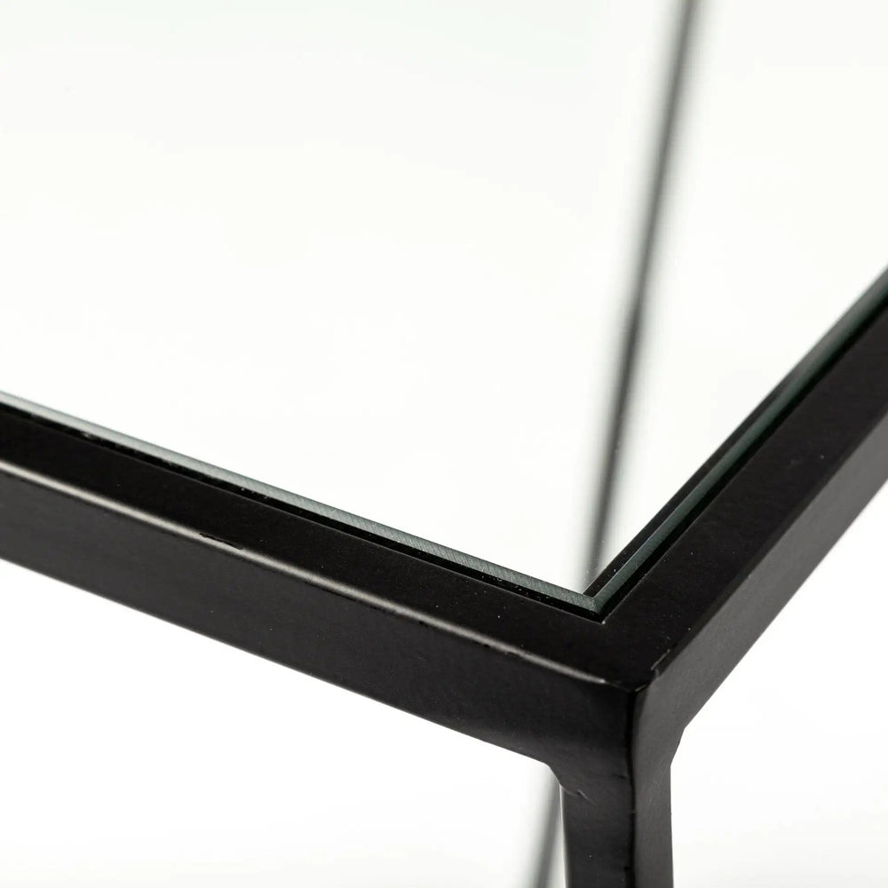 10" Clear Glass Frame Console Table - Homeroots - Flyclothing LLC