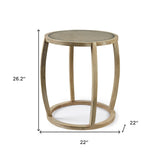 26" Brown And Clear Glass Round End Table - Homeroots