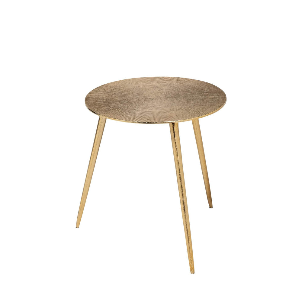 17" Gold Metal Round End Table - Homeroots - Flyclothing LLC
