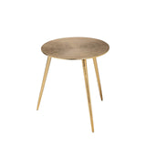 17" Gold Metal Round End Table - Homeroots - Flyclothing LLC