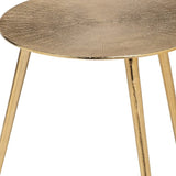 17" Gold Metal Round End Table - Homeroots - Flyclothing LLC