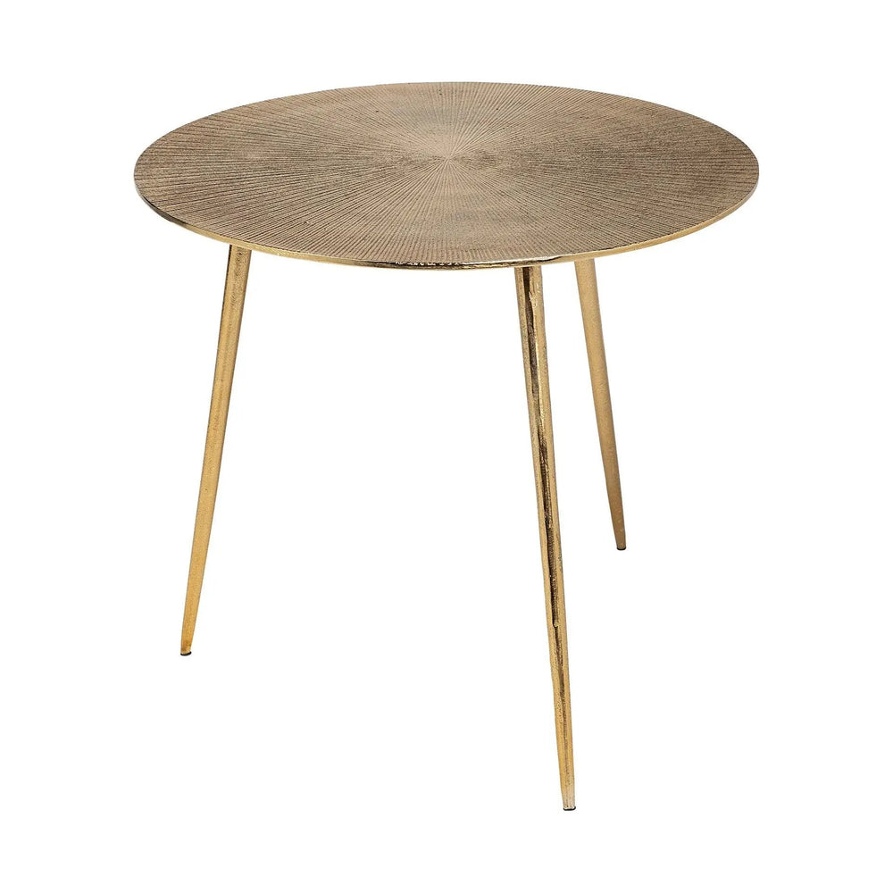 21" Gold Metal Round End Table - Homeroots - Flyclothing LLC