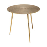 21" Gold Metal Round End Table - Homeroots - Flyclothing LLC