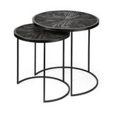 Set of Two 20" Black Round End Table - Homeroots