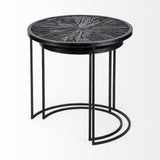 Set of Two 20" Black Round End Table - Homeroots