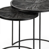 Set of Two 20" Black Round End Table - Homeroots