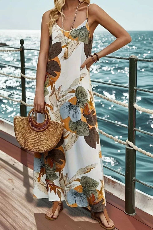 Printed Spaghetti Strap Maxi Dress - Trendsi - Flyclothing LLC