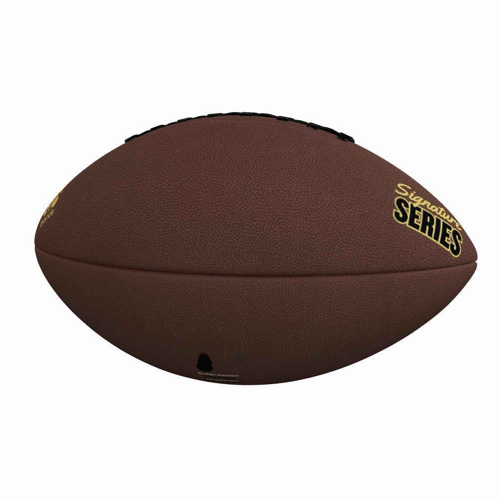 Morehead State Composite Brown Full Size Autograph Football f/ Primary Logo - Logo Brands - Flyclothing LLC
