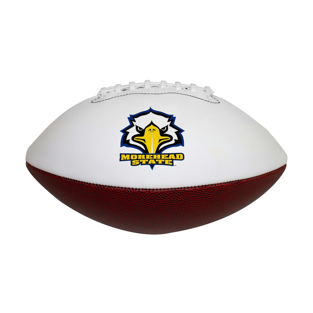 Morehead State Composite Brown Full Size Autograph Football f/ Primary Logo - Logo Brands - Flyclothing LLC