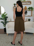 Elastic Waist Skirt with Pockets - Trendsi - Flyclothing LLC
