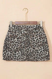 Leopard Denim Mini Skirt - Trendsi - Flyclothing LLC