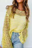 Openwork Round Neck Dropped Shoulder Knit Cover Up - Trendsi - Flyclothing LLC