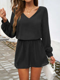 Cutout V-Neck Long Sleeve Mini Dress - Trendsi - Flyclothing LLC