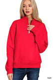 Zenana Fleece Half Zip Sweatshirt - Trendsi - Flyclothing LLC
