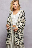 POL Open Front Crochet Cardigan with Granny Square Pattern - Trendsi - Flyclothing LLC