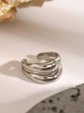 Stainless Steel Double-Layered Ring - Trendsi - Flyclothing LLC