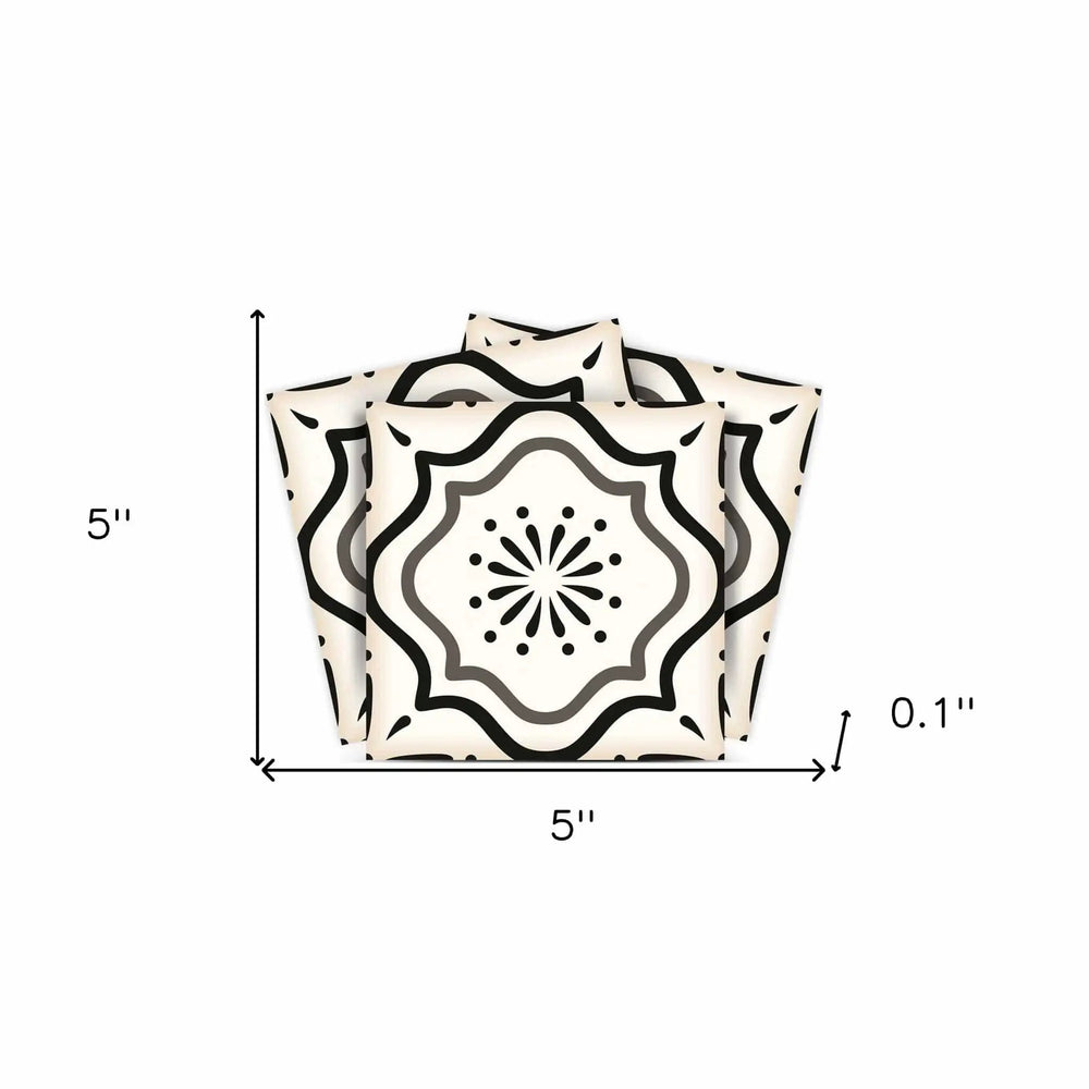 5" X 5" Black And White Mosaic Peel And Stick Removable Tiles - Homeroots - Flyclothing LLC