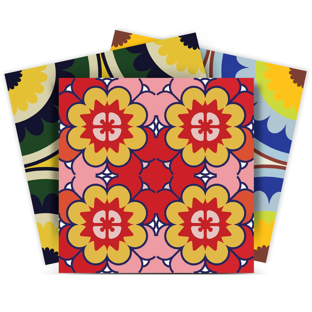 4" X 4" Mediterranean Brights Mosaic Peel And Stick Removable Tiles - Homeroots - Flyclothing LLC