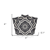 4" X 4" Burst Gray And White Peel And Stick Removable Tiles - Homeroots - Flyclothing LLC