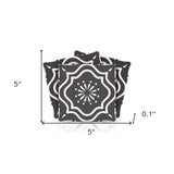 5" X 5" Burst Gray And White Peel And Stick Removable Tiles - Homeroots - Flyclothing LLC