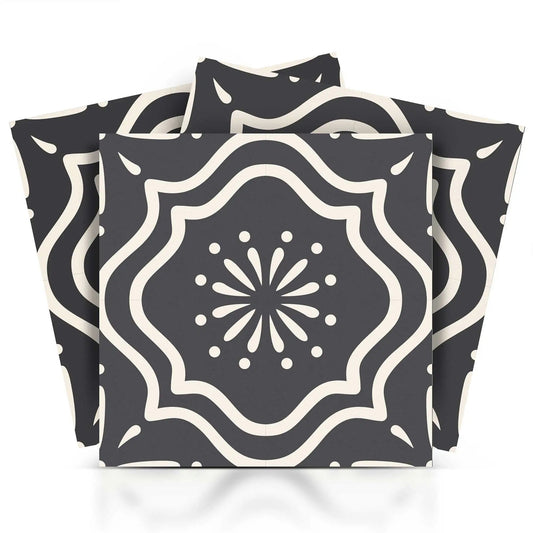 6" X 6" Burst Gray And White Peel And Stick Removable Tiles - Homeroots