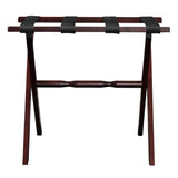 Hotel Cherry Mahogany Folding Luggage Rack With Black Straps - Homeroots - Flyclothing LLC