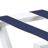 Hotel White Finish Wood Folding Luggage Rack With Navy Straps - Homeroots - Flyclothing LLC