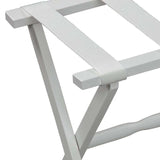 Hotel White Finish Wood Folding Luggage Rack With White Straps - Homeroots - Flyclothing LLC